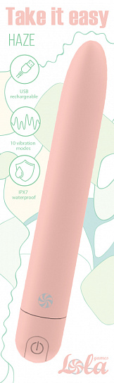 Нереалистичный вибратор Lola Games Take It Easy, персиковый