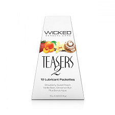 Набор вкусовых лубрикантов в саше Wicked Teasers 2, 10 шт по 3 мл