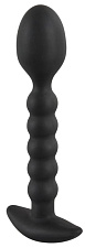 Черный анальный фаллоимитатор с большим круглым наконечником