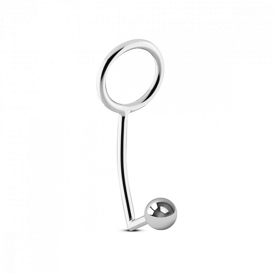 Эрекционное кольцо с анальной пробкой Sinner Metal Cock Ring With Anal Plug S