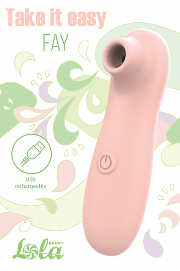 Вакуумно-волновой стимулятор Lola Games Take It Easy Fay перезаряжаемый, персиковый