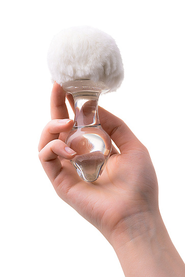 Стеклянная анальная пробка Sexus Glass 226, 13.5 см, белая