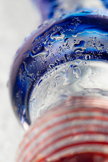 Glas стимулятор с ребристой поверхностью, 13 см