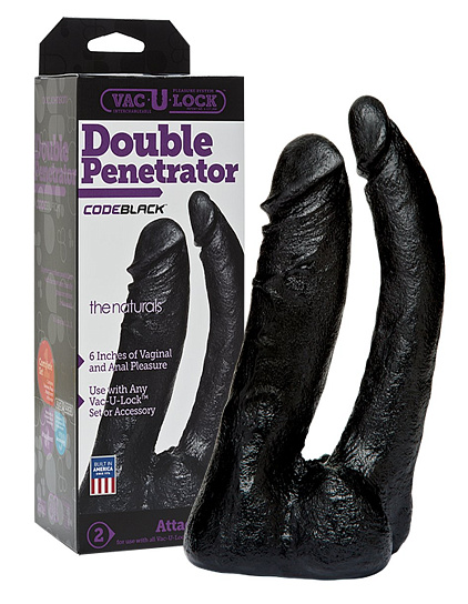 Насадка-фаллоимитатор, двойная Double Penetrator Vac-U-Lock, 12 см