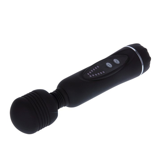 Вибратор Power Wand с дополнительными насадками, черный
