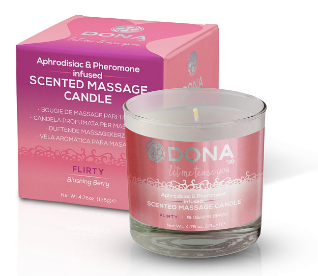 Массажная свеча DONA с ароматом Blushing Berry, 135 мл