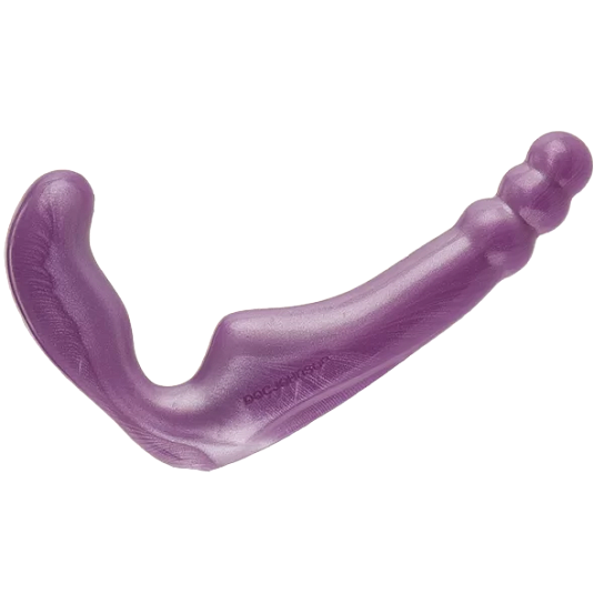 Безремневой страпон с анатомической формой, 10 см, сиреневый