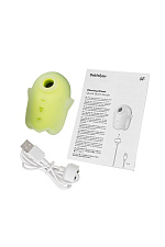 Вакуумный стимулятор клитора с вибрацией Satisfyer Glowing Ghost, светящийся в темноте, желтый