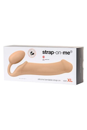 Безремневой страпон XL Strap-on-me 25.5 см, телесный