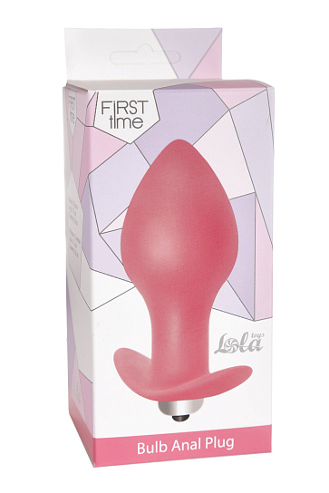 Анальная пробка BULB ANAL с вибрацией средняя, розовая
