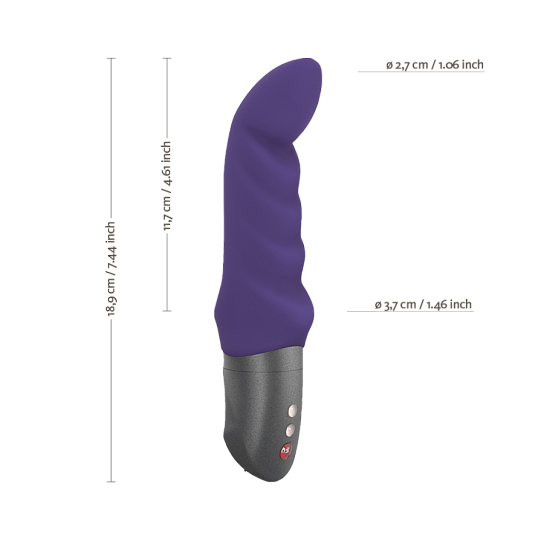 Вибратор Abby G Battery + волнисто-ребристый с загнутым кончиком, фиолетовый