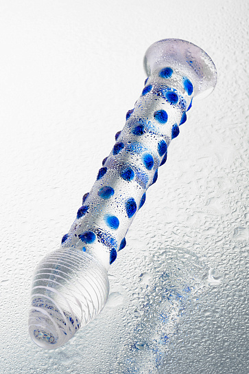Фаллоимитатор из стекла DILDO с пупырками, 19 см