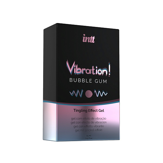 Возбуждающий гель с эффектом вибрации Intt Cosmetics Bubble Gum, 15 мл