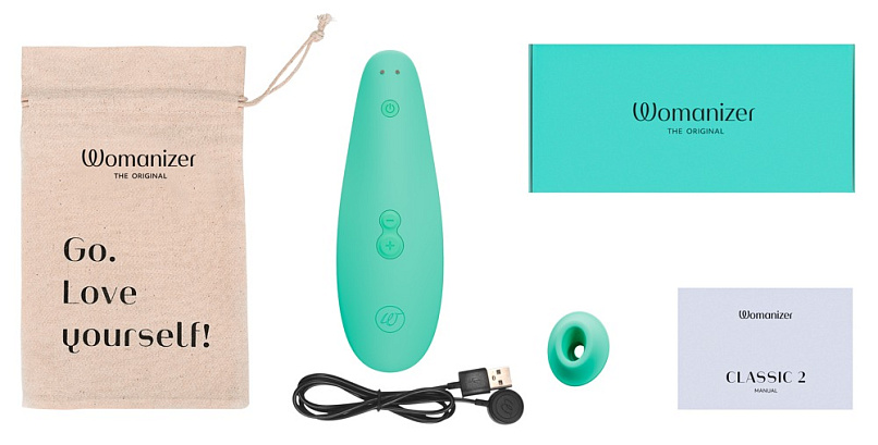 Вакуумно-волновой стимулятор клитора Womanizer Marilyn Monroe, мятный