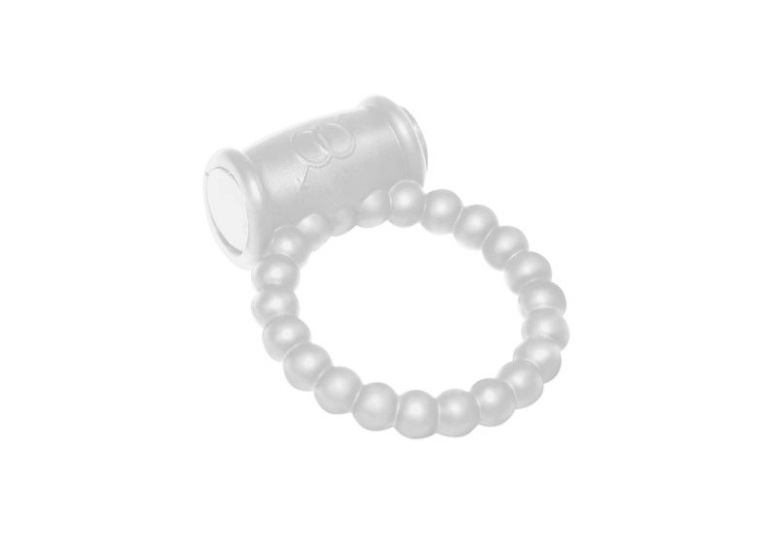 Эректильное кольцо Drums Pink Lola Rings бусинками, белое