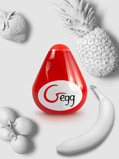 Мастурбатор-яйцо с внутренним рельефом Gvibe Gegg, красный