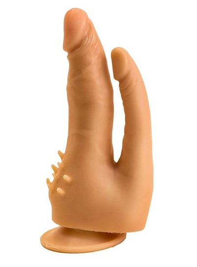 Двухголовый фаллоимитатор на присоске с шипами Love Toy, 17 см