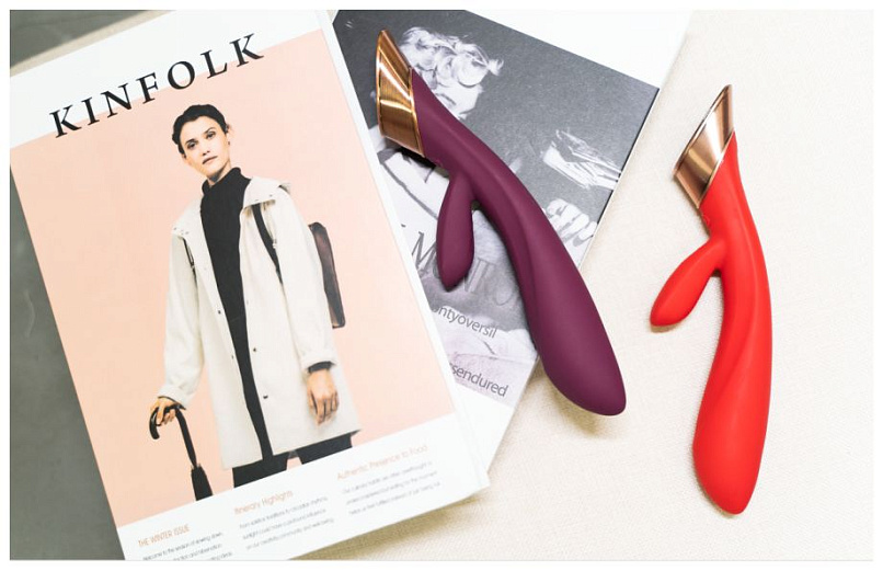 Инновационный вибростимулятор Viotec BLOSSOM с клиторальным отростком, розовый