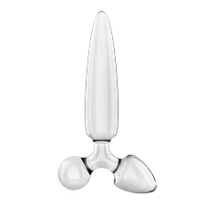 Универсальный стимулятор из стекла Satisfyer Triple Crystal 1, прозрачный