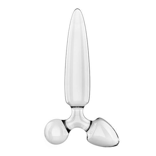 Универсальный стимулятор из стекла Satisfyer Triple Crystal 1, прозрачный