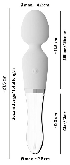 Вибратор Orion Liaison Led Wand вонд, белый-прозрачный
