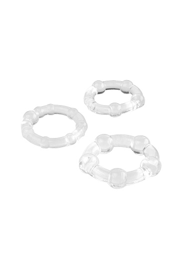 Набор эректильных колец A-toys с рельефными бусинами, 3 шт