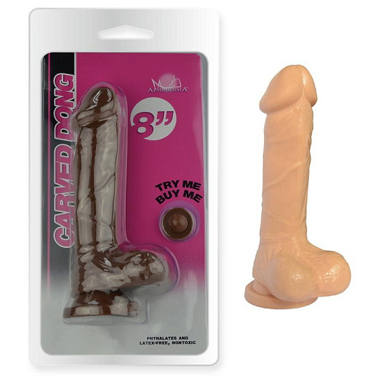 Фалоимитатор 8 Inch Carved DIldo, телесный