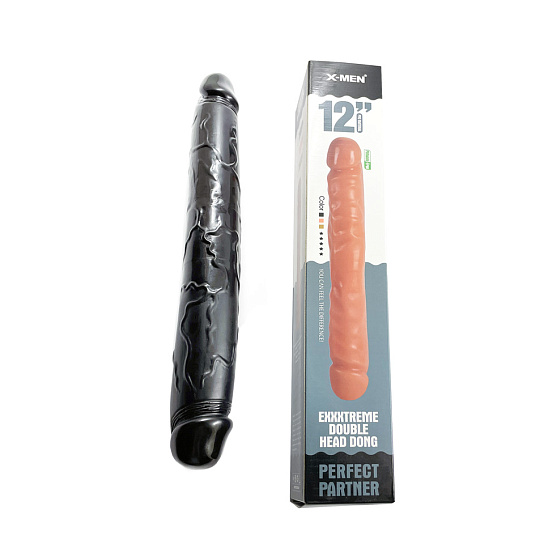 Двусторонний огромный фаллоимитатор X-Men Huge Dong, черный