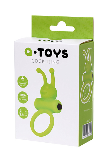 Эрекционное виброкольцо A-Toys by Toyfa Flik, зеленый
