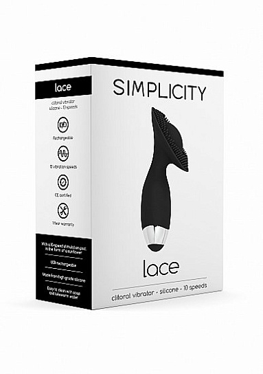 Вибратор необычной форму с усиками Lace, 10 режимов, черный