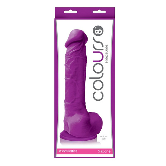 Реалистичный фаллоимитатор Colours - 8" Dildo, 19 см, фиолетовый