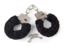 Наручники с мехом Bondage Furry Cuffs, черные