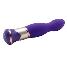 Вибратор в необычной зауженной форме с ребристой частью Rippled Vibe 13.5 см, фиолетовый