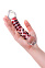 Фаллоимитатор из стекла с красными элементами рельефа, 19 см