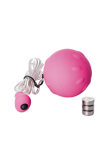 Мощно вибрирующее яйцо в форме шарика, розовое