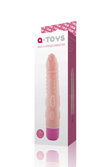 Вибратор реалистичный многоскоростной рельефный A-Toys, 21 см