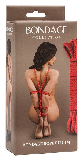 BDSM веревка Bondage Collection 3 м, красная