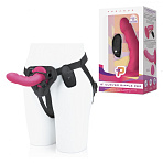 Страпон ребристый с изгибом с пультом ДУ Pegasus