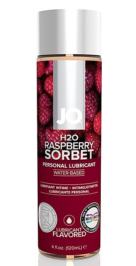 Ароматизированный лубрикант JO H2O Flavored Raspberry Sorbet, 120 мл
