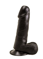 Фаллоимитатор на присоске с мошонкой Love Toy черный 15,5 см