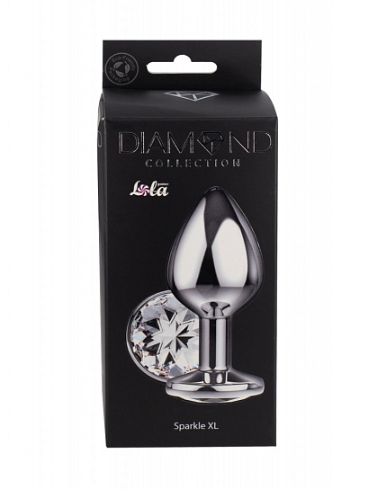 Анальная пробка Lola Games Diamond Clear Sparkle со стразом, XL, прозрачная