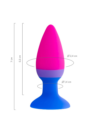 Цветная анальная пробка Brian Beyond by Toyfa, 7 см