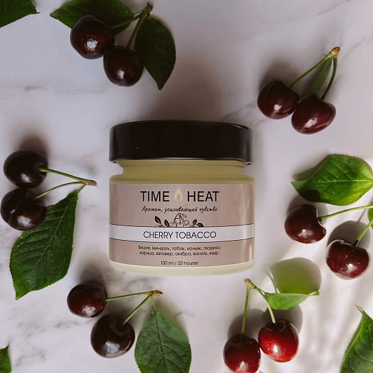 Массажная свеча в баночке Time Heat Cherry tobacco, 100 мл