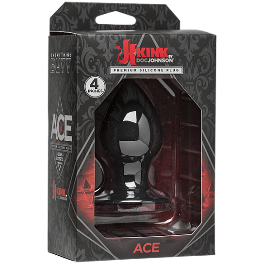 Анальная силиконовая пробка черного цвета Kink - Ace