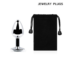 Анальная пробка металлическая Jewelry Plugs, прозрачный кристалл, размер S