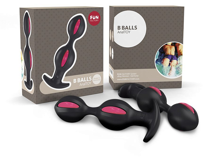 Анальный стимулятор B Balls Fun Factory, черно-малиновый