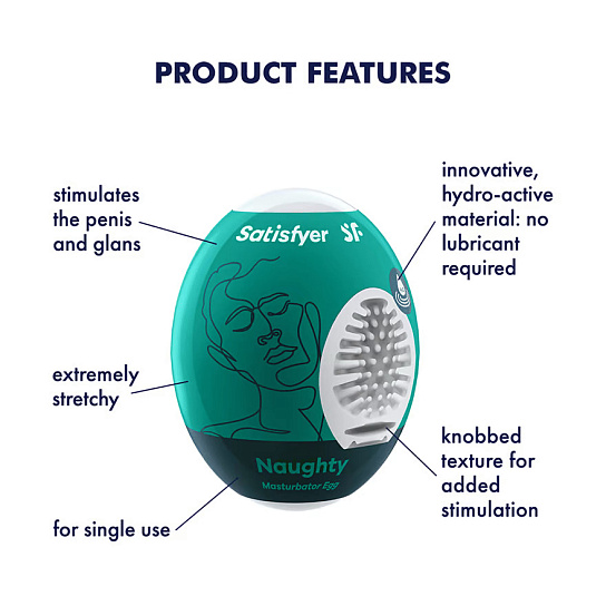 Яйцо мастурбатор Satisfyer Naughty с рельефом