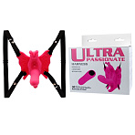 Стимулятор клитора бабочка на ремешках с вибрацией, с пультом ДУ, 11 см