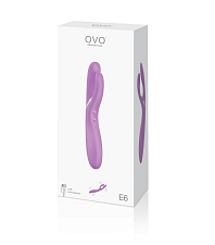Двойной вибратор-Rabbit для женщин OVO E6, розовый 22,5 см