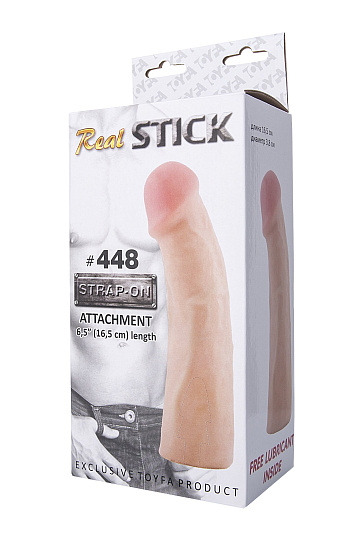 Фаллос-насадка для страпона RealStick рельефный 16,5 см